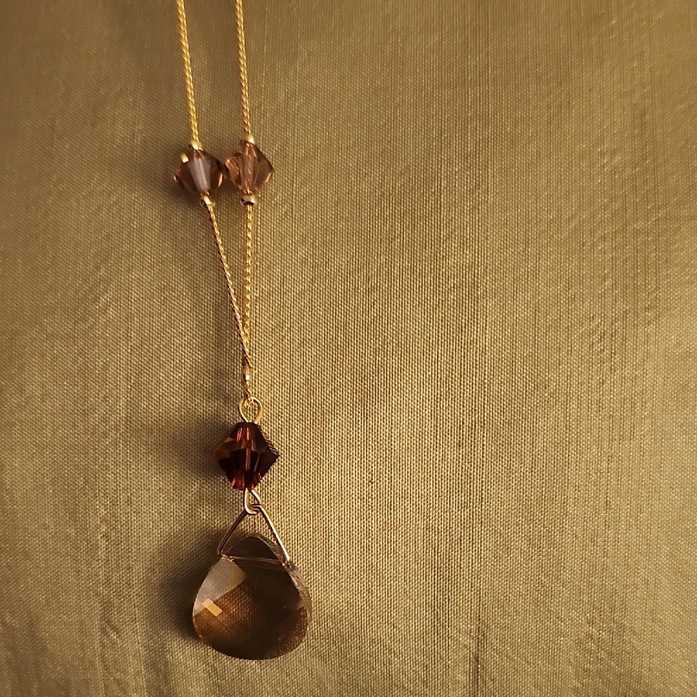 Vieste Gold and Brown Layered Necklace with Modern Design - Picture 3 of 10